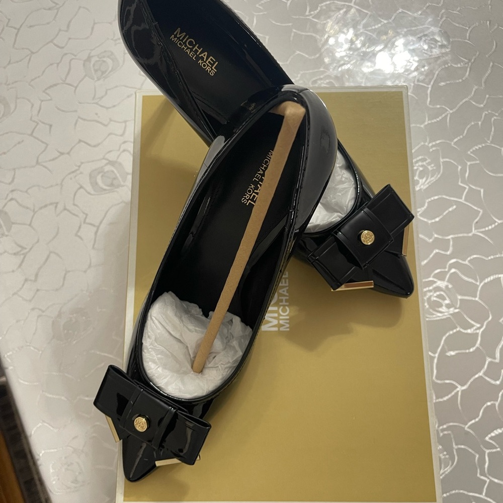Michael Kors Black Flats with Decorative Detail
